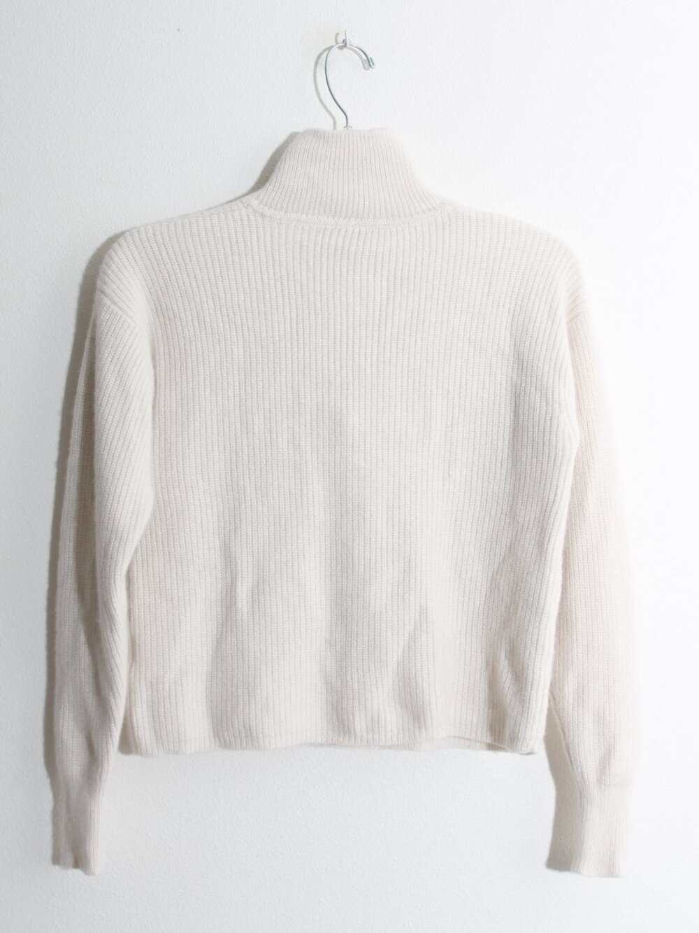 Quince 100% Mongolian Cashmere Fisherman Quarter Zip Sweater Ivory Size XS - Picture 10 of 16